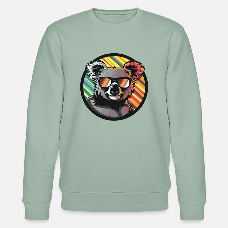 Koala Bande dessinée Cool - Sweat bio CHANGER Stanley/Stella Unisexe - vert de gris clair