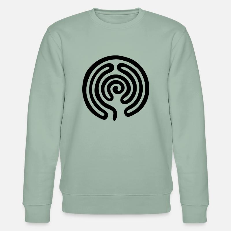 Labyrinth / maze - Stanley/Stella Unisex Bio-Sweatshirt CHANGER  - Helles Graugrün