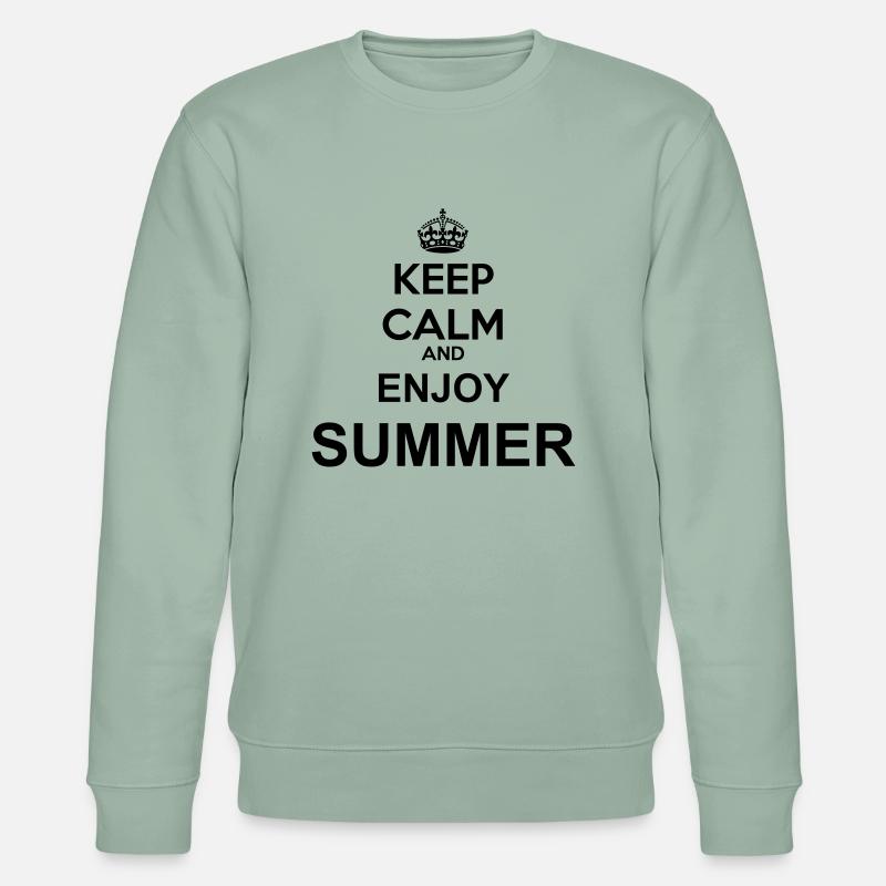 keep calm enjoy summer - Stanley/Stella Unisex Bio-Sweatshirt CHANGER  - Helles Graugrün