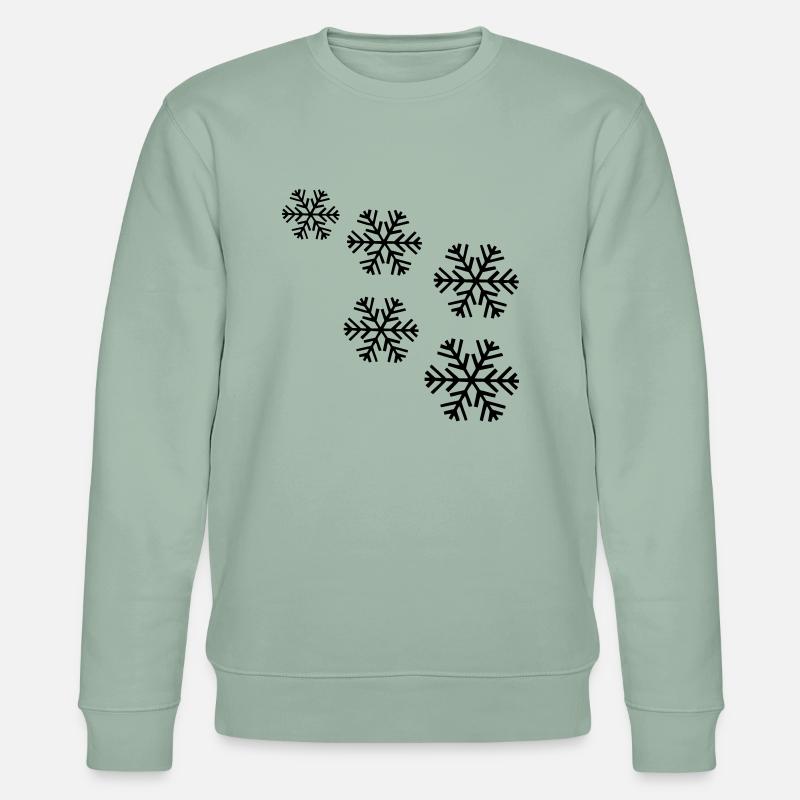 schneeflocken schnee - Stanley/Stella Unisex Bio-Sweatshirt CHANGER  - Helles Graugrün