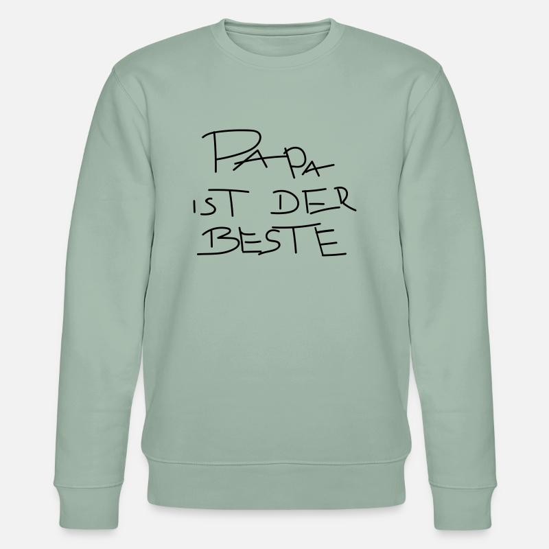 papa ist der beste - Stanley/Stella Unisex Bio-Sweatshirt CHANGER - Helles Graugrün