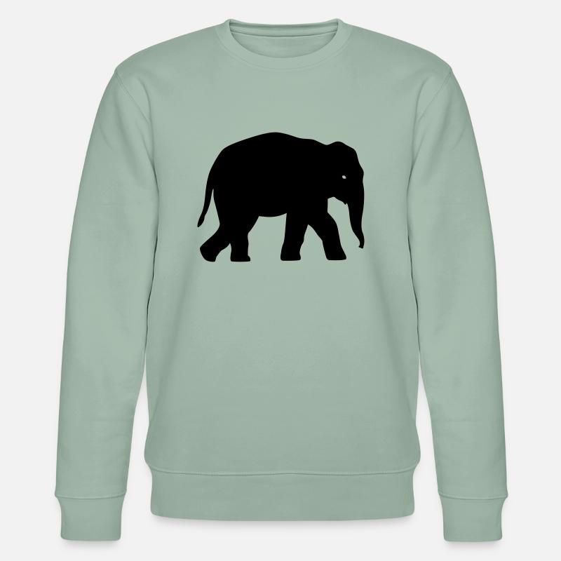 L'éléphant Silhouette - Sweat bio CHANGER Stanley/Stella Unisexe - vert de gris clair