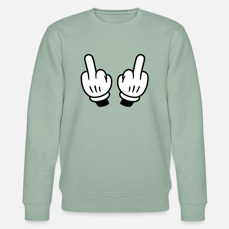 Middle Finger Hand Comic - Stanley/Stella CHANGER Unisex Organic Sweatshirt - aloe
