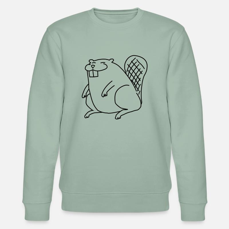 Trash Beaver - Stanley/Stella Unisex Bio-Sweatshirt CHANGER  - Helles Graugrün