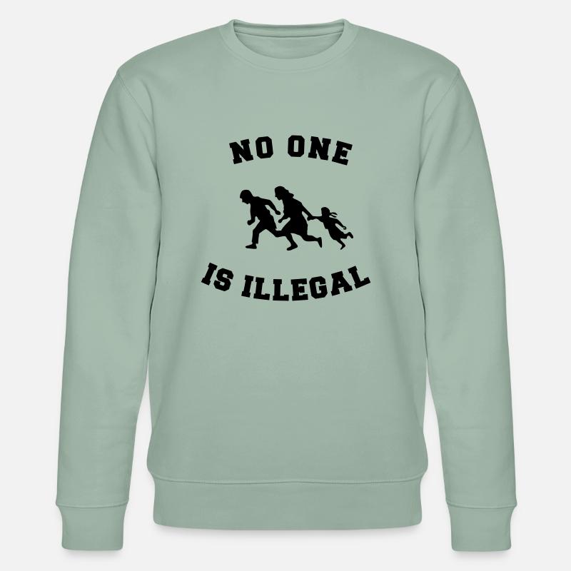 no one is illegal - Stanley/Stella Unisex Bio-Sweatshirt CHANGER  - Helles Graugrün