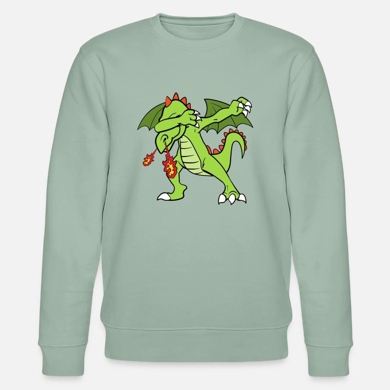 Dabbing Dab Drachen - Stanley/Stella Unisex Bio-Sweatshirt CHANGER  - Helles Graugrün