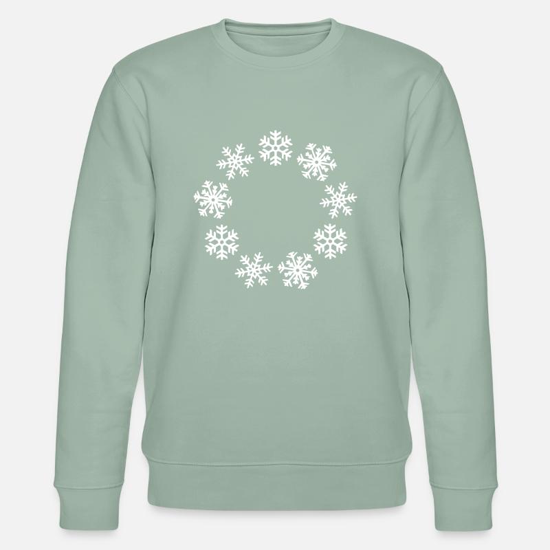 Kreis aus Schneeflocken - Stanley/Stella Unisex Bio-Sweatshirt CHANGER  - Helles Graugrün