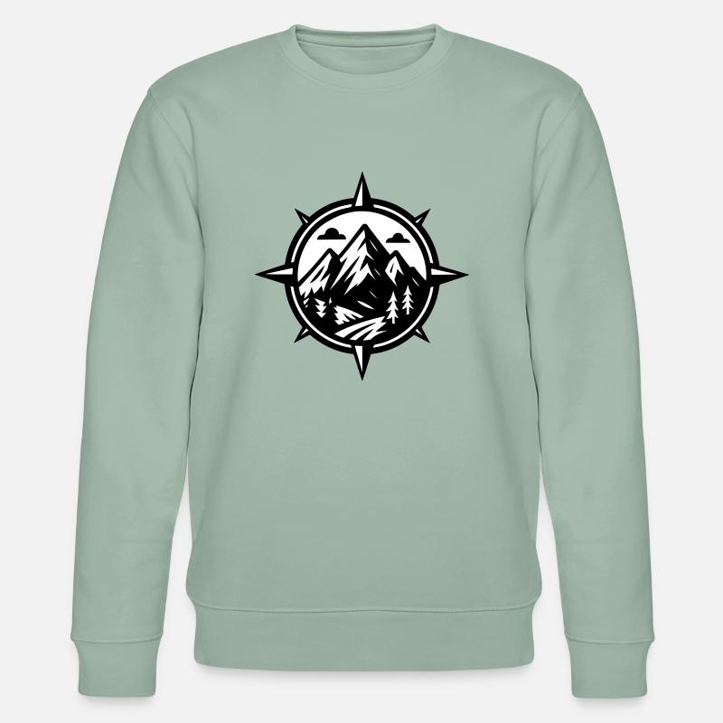 Berge Kompass - Stanley/Stella Unisex Bio-Sweatshirt CHANGER  - Helles Graugrün