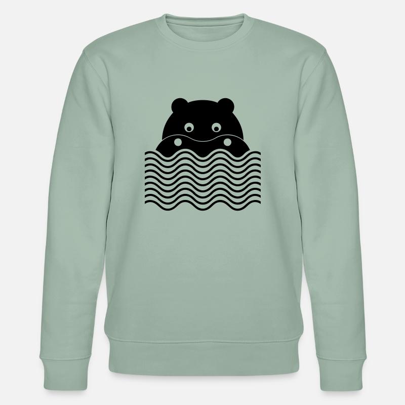 Das Nilpferd - Stanley/Stella Unisex Bio-Sweatshirt CHANGER  - Helles Graugrün
