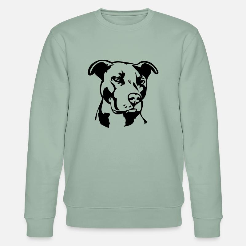 Pitbull einfarbig - Hund Kampfhund - Stanley/Stella Unisex Bio-Sweatshirt CHANGER - Helles Graugrün