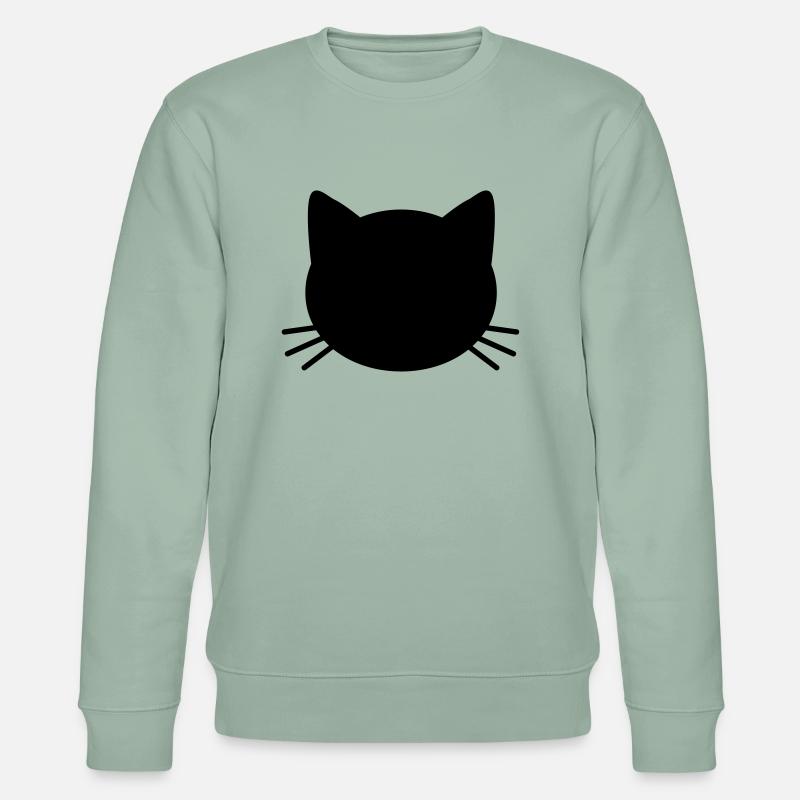 Cute Cat Face - Stanley/Stella Unisex Bio-Sweatshirt CHANGER  - Helles Graugrün