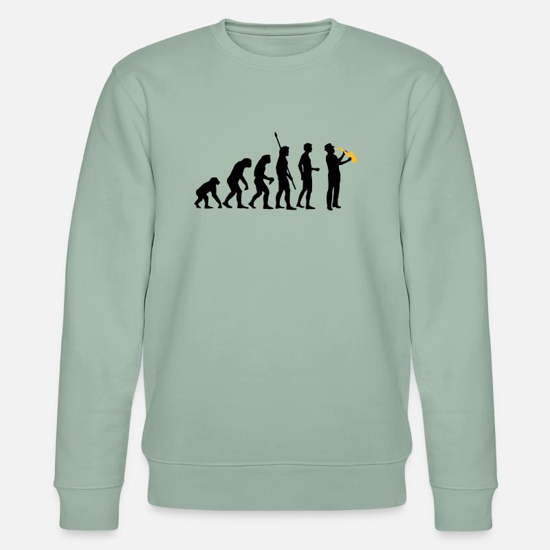 evolution_saxophon_a_2 - Stanley/Stella CHANGER Unisex Organic Sweatshirt - aloe