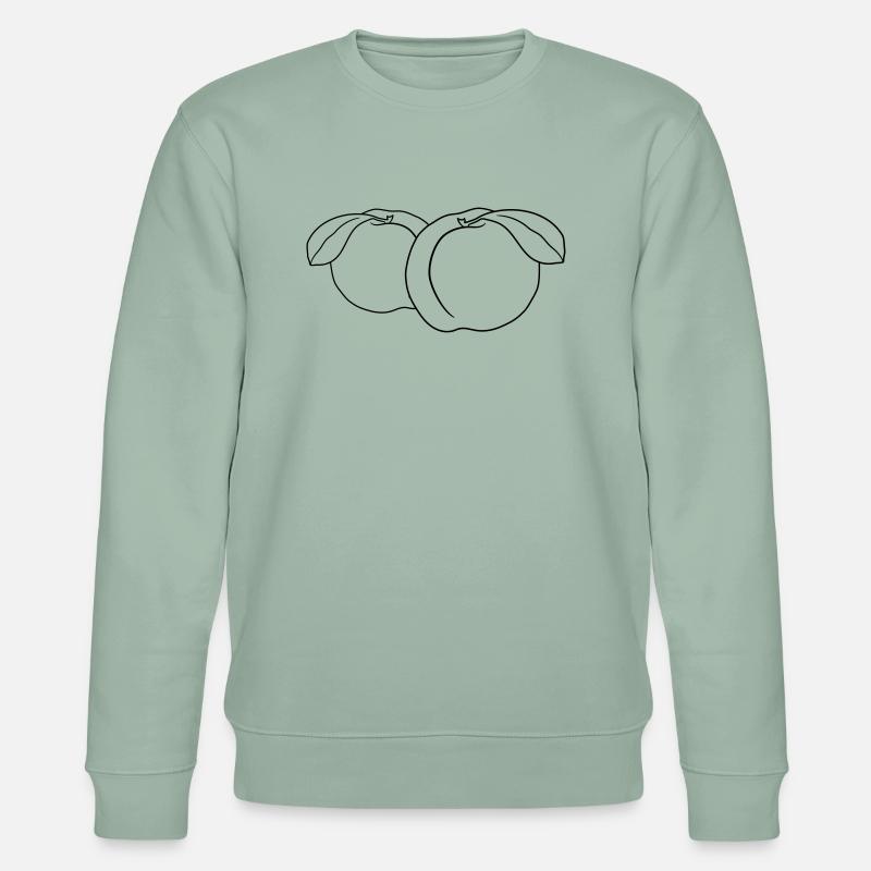 2 pfirsiche lecker frucht früchte - Stanley/Stella Unisex Bio-Sweatshirt CHANGER  - Helles Graugrün