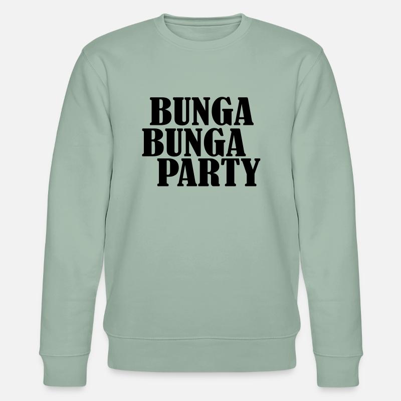 bunga bunga junggesellenabschiedsparty - Stanley/Stella Unisex Bio-Sweatshirt CHANGER  - Helles Graugrün