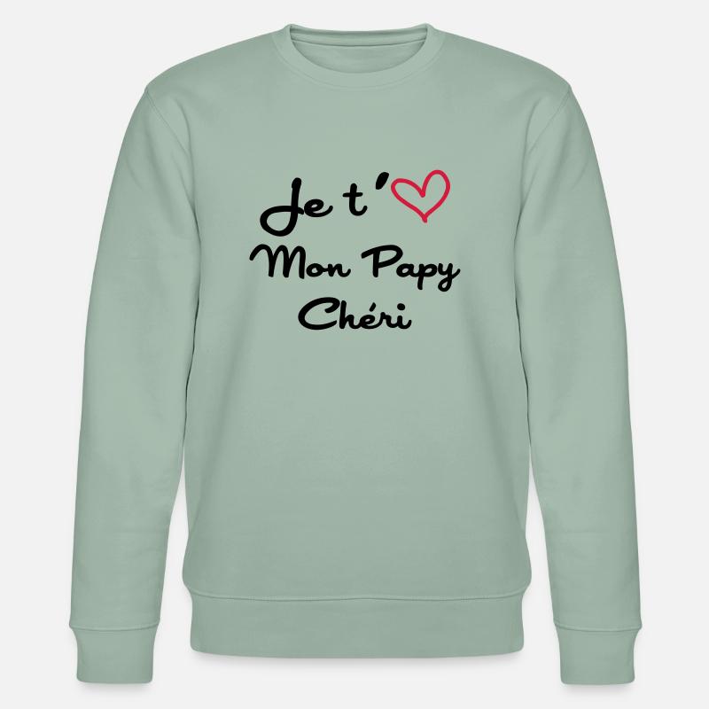 Papy Chéri / Grand-Père / Naissance / Bébé - Sweat bio CHANGER Stanley/Stella Unisexe - vert de gris clair