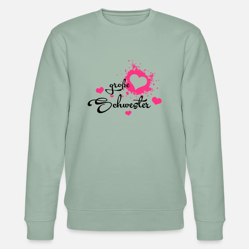 Große Schwester - Herzchen - Sweat bio CHANGER Stanley/Stella Unisexe - vert de gris clair