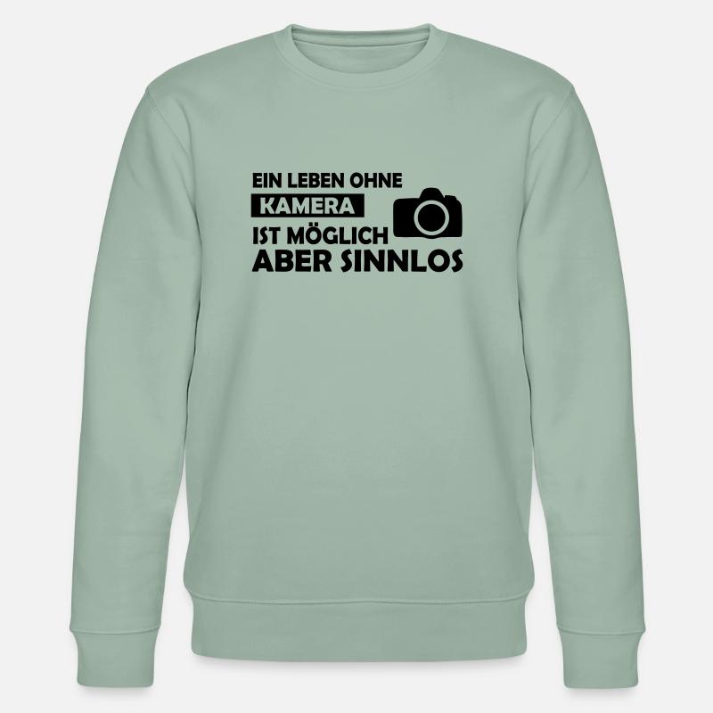 ein leben ohne kamera - Stanley/Stella Unisex Bio-Sweatshirt CHANGER  - Helles Graugrün