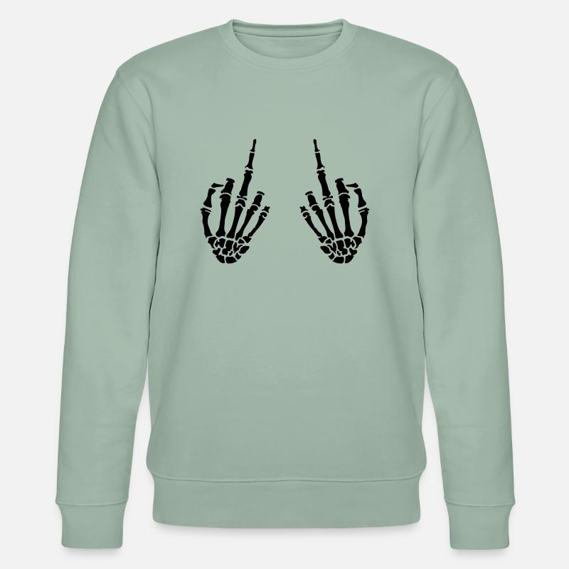 middle fingers design - Stanley/Stella Unisex Bio-Sweatshirt CHANGER  - Helles Graugrün