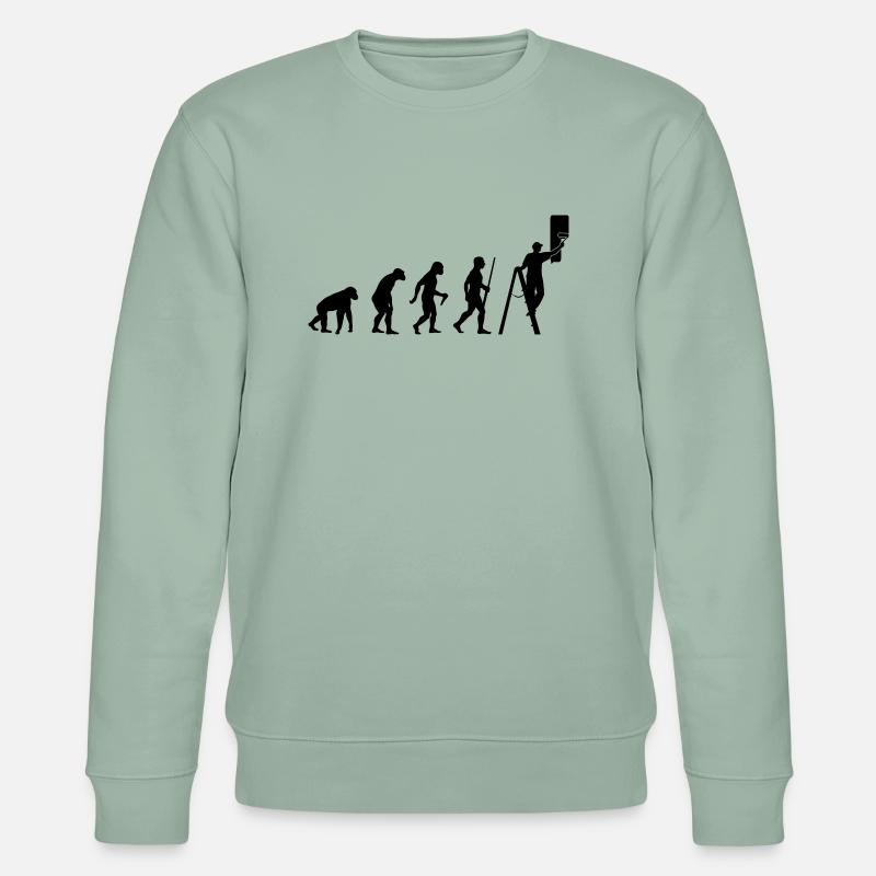 L'évolution des peintres - Sweat bio CHANGER Stanley/Stella Unisexe - vert de gris clair