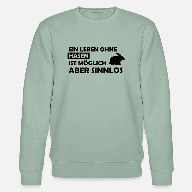 ein leben ohne hasen - Stanley/Stella Unisex Bio-Sweatshirt CHANGER  - Helles Graugrün