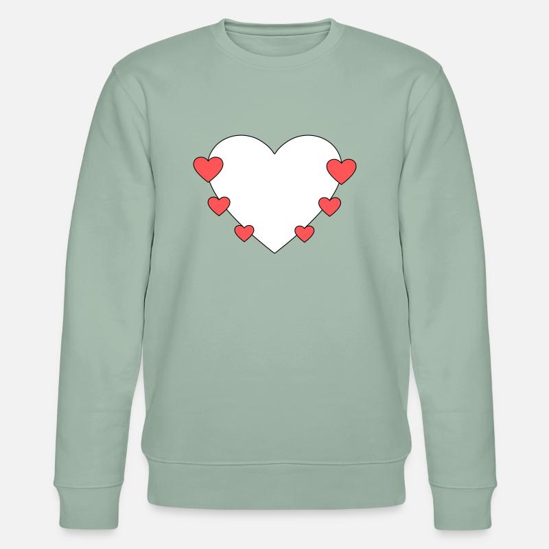 Cœur avec de petits cœurs - Sweat bio CHANGER Stanley/Stella Unisexe - vert de gris clair