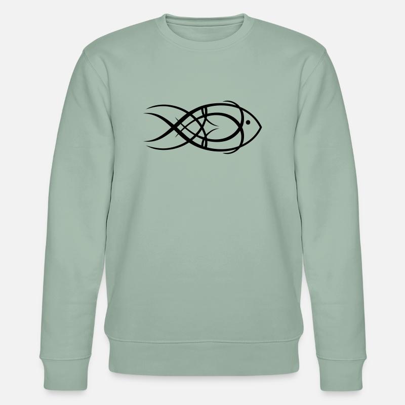 Tribal Fish - Stanley/Stella Unisex Bio-Sweatshirt CHANGER  - Helles Graugrün