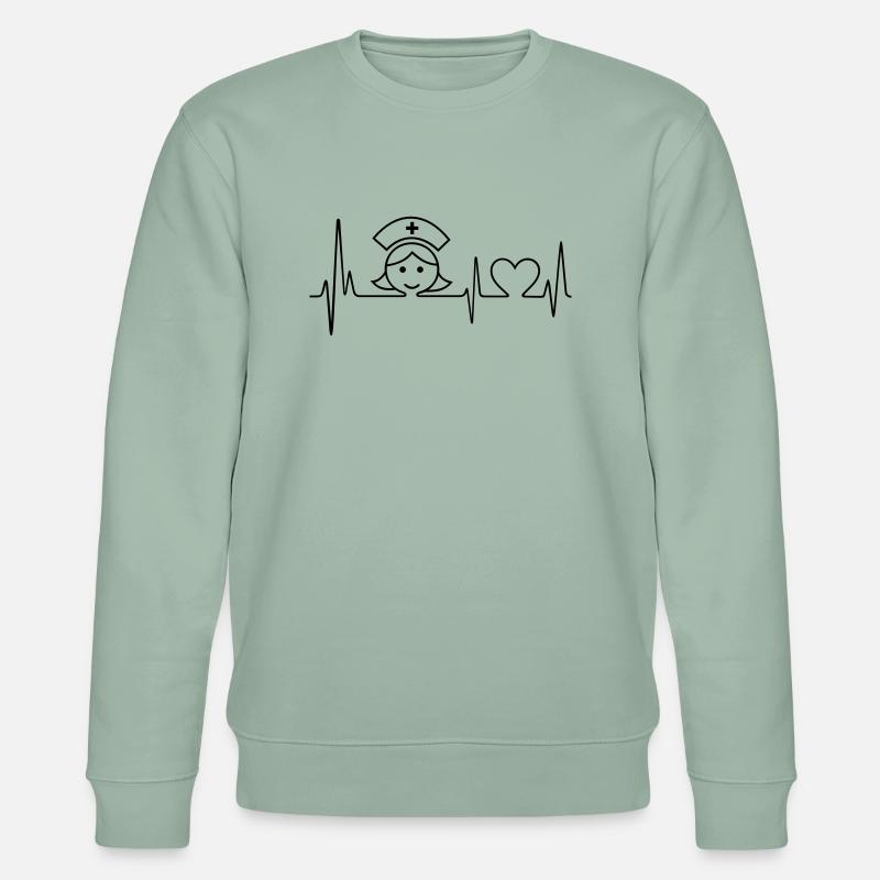 Heartbeat - Nurse - Stanley/Stella Unisex Bio-Sweatshirt CHANGER  - Helles Graugrün