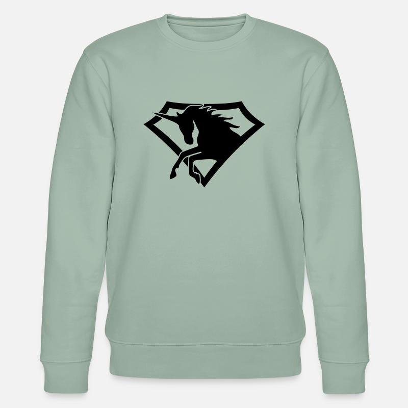 Super-Einhorn1 - Stanley/Stella Unisex Bio-Sweatshirt CHANGER  - Helles Graugrün