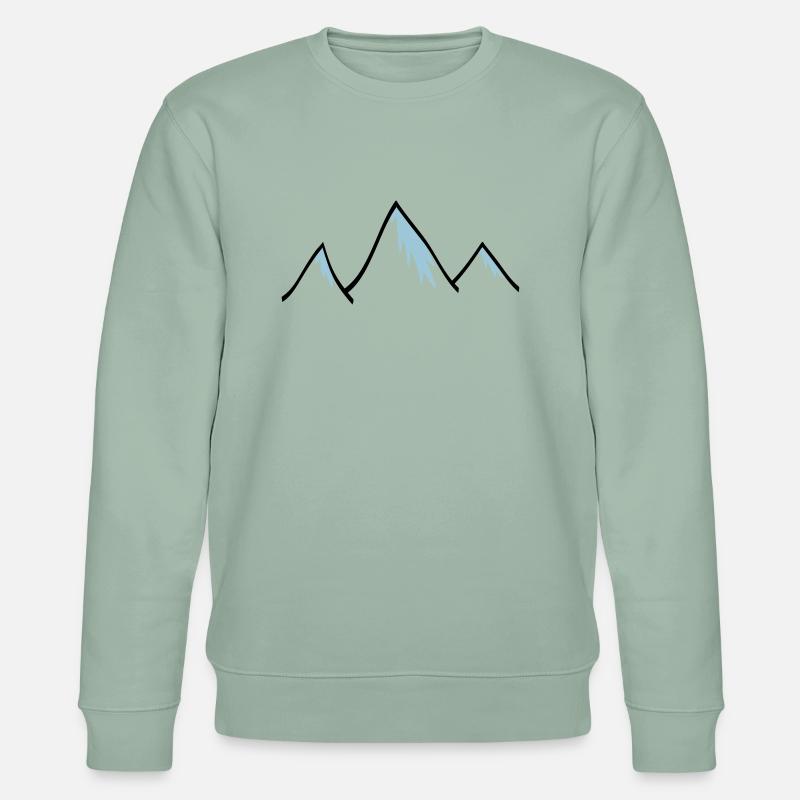 Berge mit Schneekuppe - Stanley/Stella Unisex Bio-Sweatshirt CHANGER  - Helles Graugrün