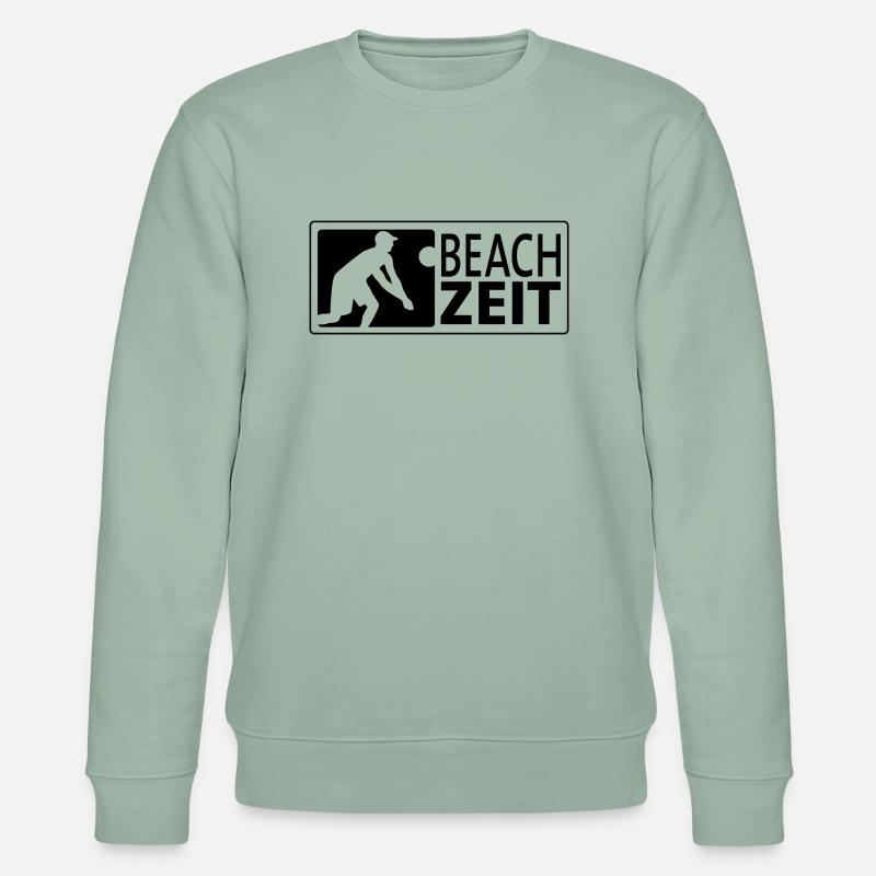 Beachvolleyball Bagger (quer) - Stanley/Stella Unisex Bio-Sweatshirt CHANGER  - Helles Graugrün
