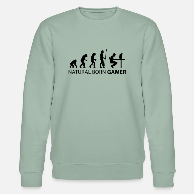 evolution_born_gamer1 - Stanley/Stella Unisex Bio-Sweatshirt CHANGER  - Helles Graugrün
