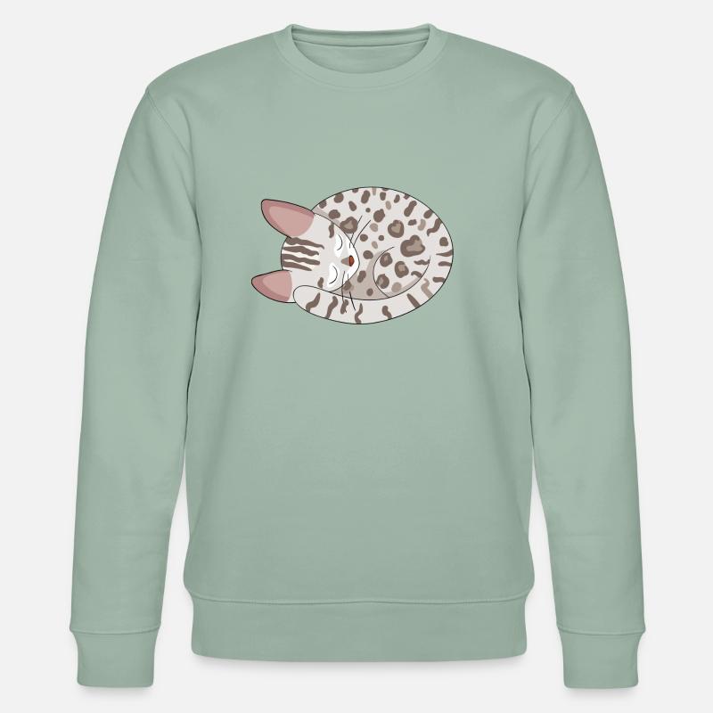Bengal Kätzchen Katze - Stanley/Stella Unisex Bio-Sweatshirt CHANGER  - Helles Graugrün
