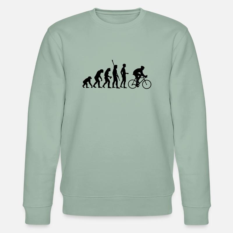 evolution_radfahrer - Stanley/Stella Unisex Bio-Sweatshirt CHANGER  - Helles Graugrün