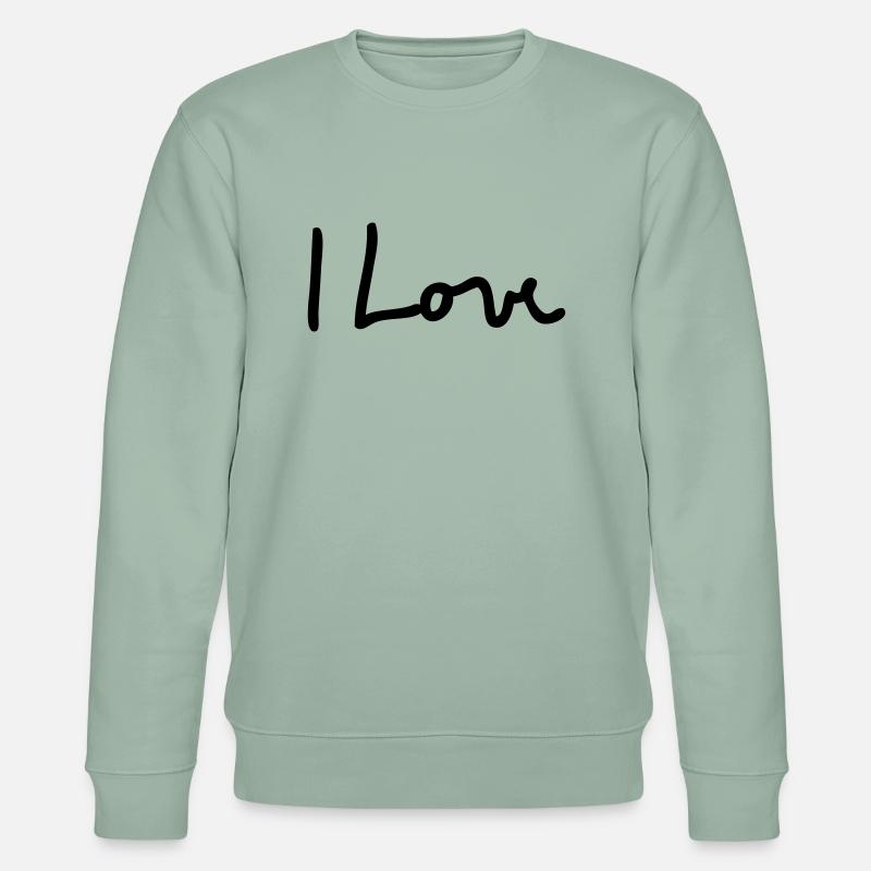 i love - Stanley/Stella Unisex Bio-Sweatshirt CHANGER  - Helles Graugrün