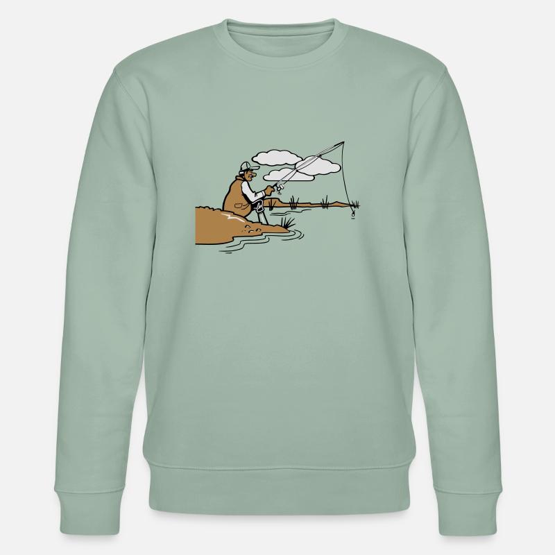 angeln relax ufer - Stanley/Stella Unisex Bio-Sweatshirt CHANGER  - Helles Graugrün