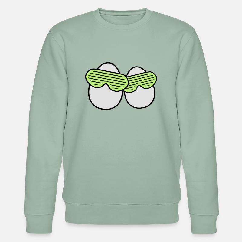 Funky Eggs - Stanley/Stella Unisex Bio-Sweatshirt CHANGER  - Helles Graugrün