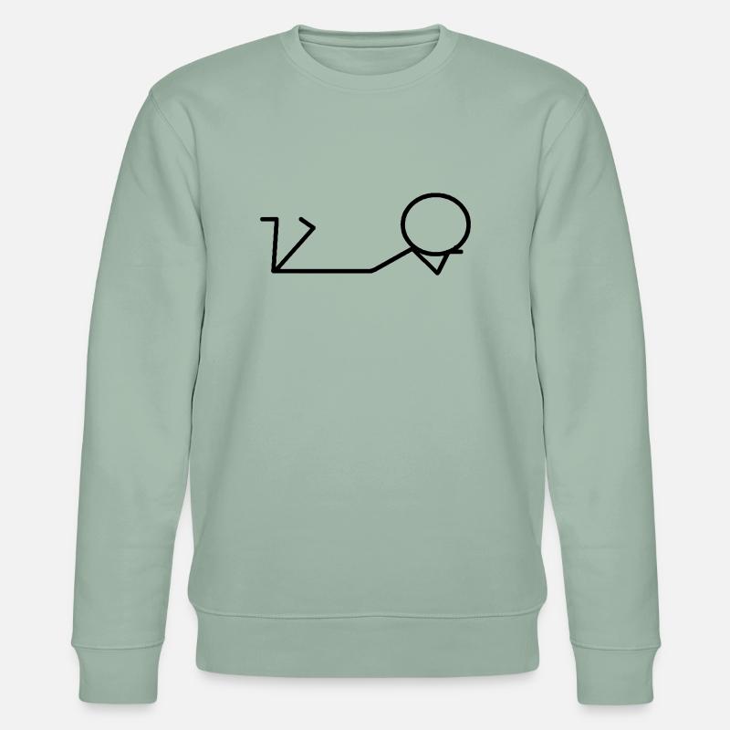 Strichmännchen bauchliegend - Stanley/Stella Unisex Bio-Sweatshirt CHANGER - Helles Graugrün