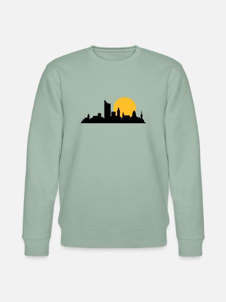 leipzig skyline - Stanley/Stella Unisex Bio-Sweatshirt CHANGER  - Helles Graugrün