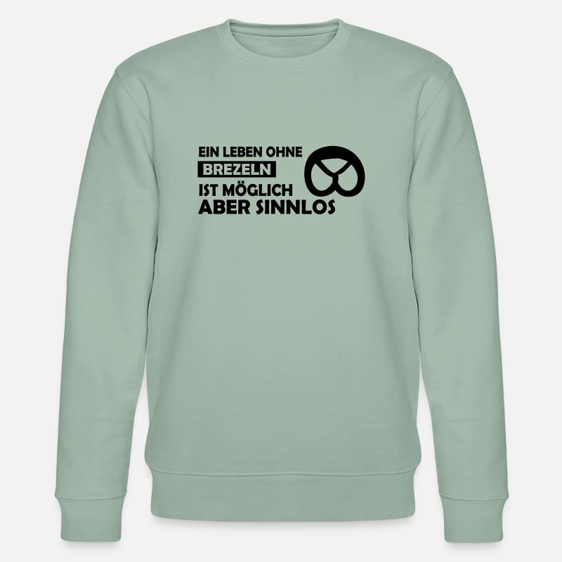 ein leben ohne brezeln - Stanley/Stella Unisex Bio-Sweatshirt CHANGER - Helles Graugrün