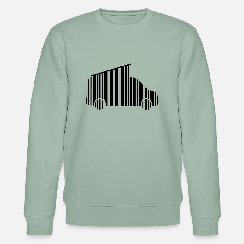 camper van dachzelt strichcode - Stanley/Stella Unisex Bio-Sweatshirt CHANGER  - Helles Graugrün
