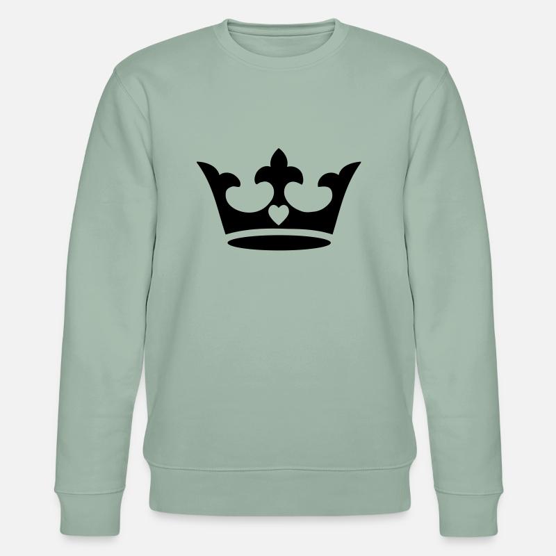 Krone - Herz - Stanley/Stella Unisex Bio-Sweatshirt CHANGER  - Helles Graugrün