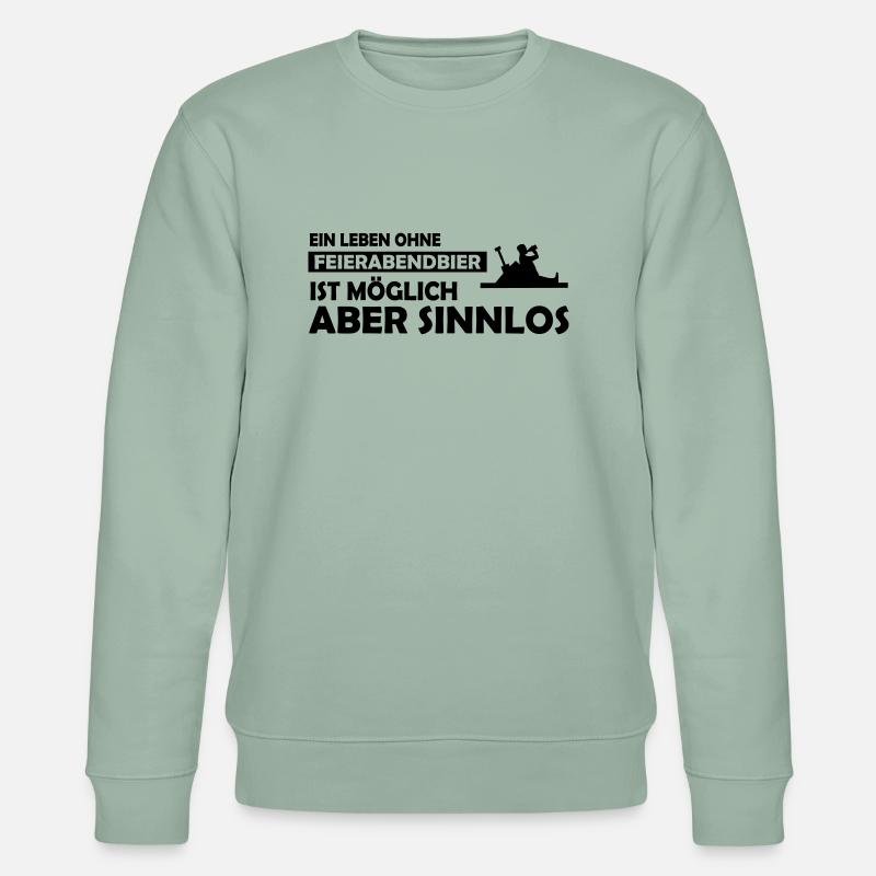 ein leben ohne feierabendbier - Stanley/Stella Unisex Bio-Sweatshirt CHANGER  - Helles Graugrün
