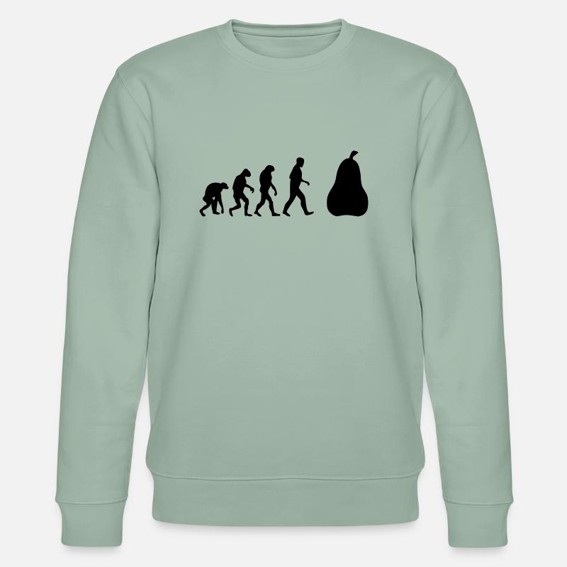 birnen evolution - Stanley/Stella Unisex Bio-Sweatshirt CHANGER  - Helles Graugrün