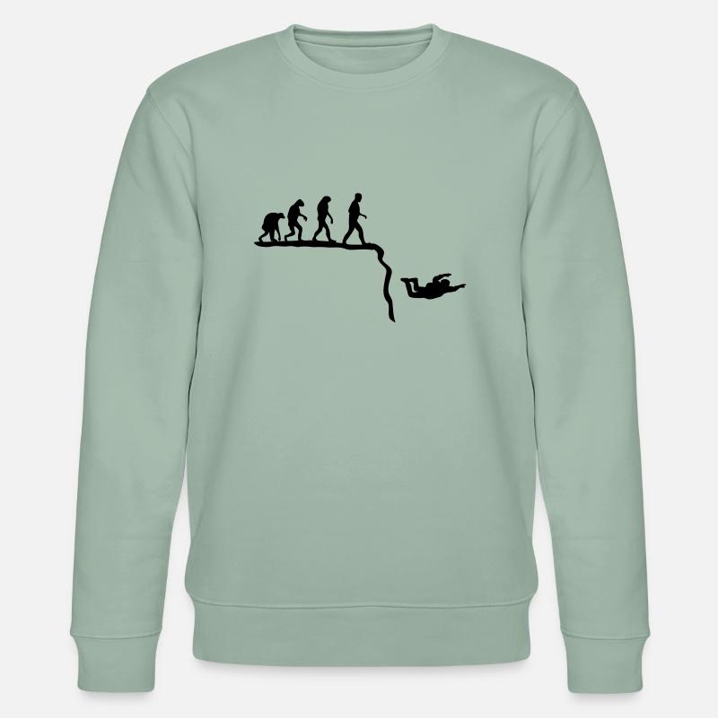 base jumping evolution - Stanley/Stella CHANGER Unisex Organic Sweatshirt - aloe