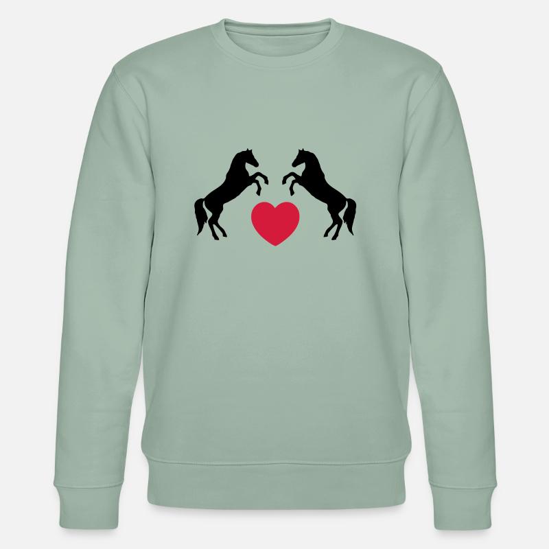 Zwei wilde Pferde mit Herz - Stanley/Stella Unisex Bio-Sweatshirt CHANGER  - Helles Graugrün