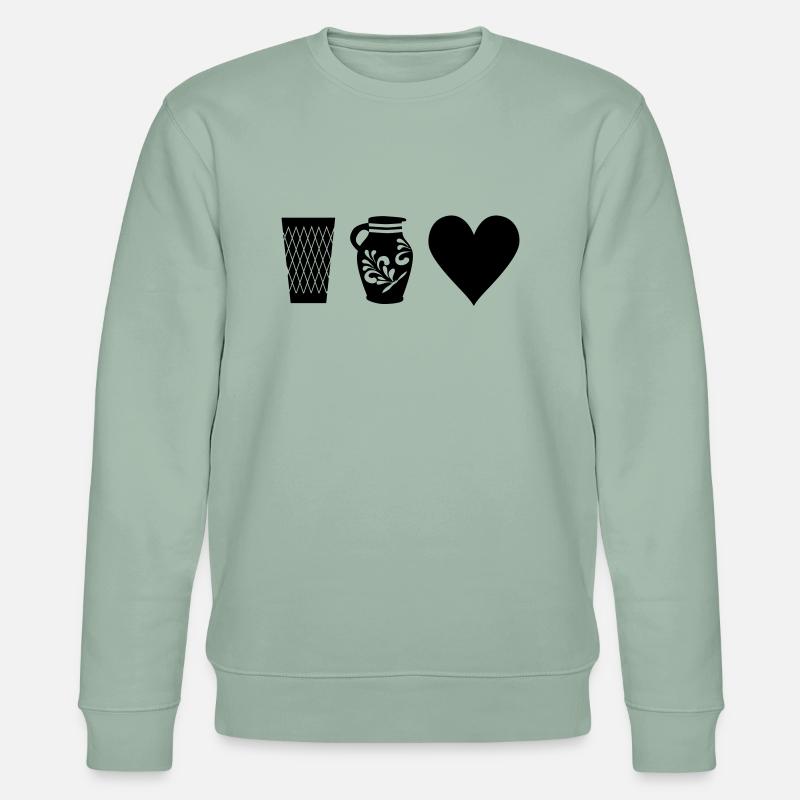 Geripptes Bembel Love - Stanley/Stella Unisex Bio-Sweatshirt CHANGER  - Helles Graugrün