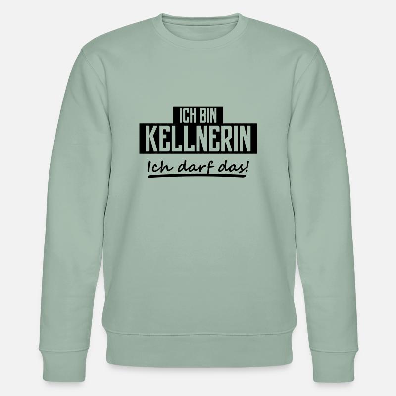 ich bin kellnerin - Stanley/Stella Unisex Bio-Sweatshirt CHANGER  - Helles Graugrün