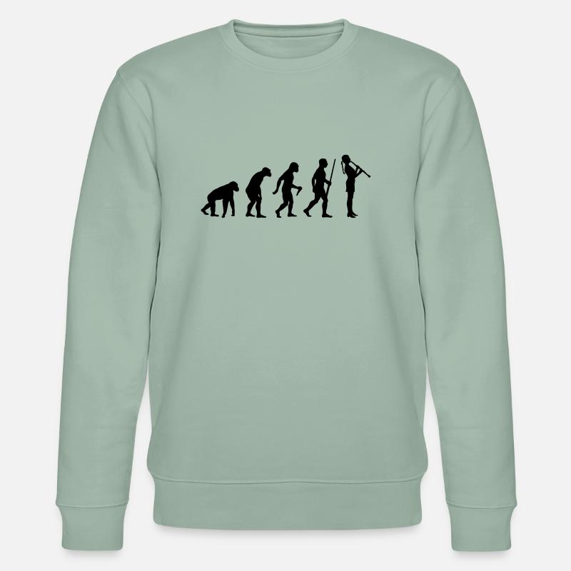 Clarinetist Evolution - Stanley/Stella Unisex Bio-Sweatshirt CHANGER  - Helles Graugrün