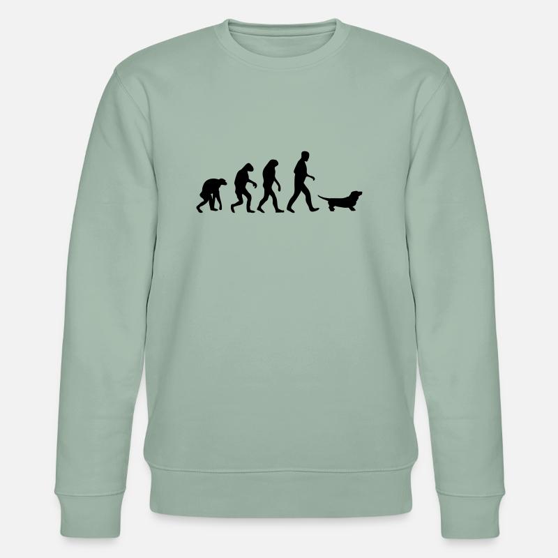 dackel evolution - Stanley/Stella Unisex Bio-Sweatshirt CHANGER  - Helles Graugrün