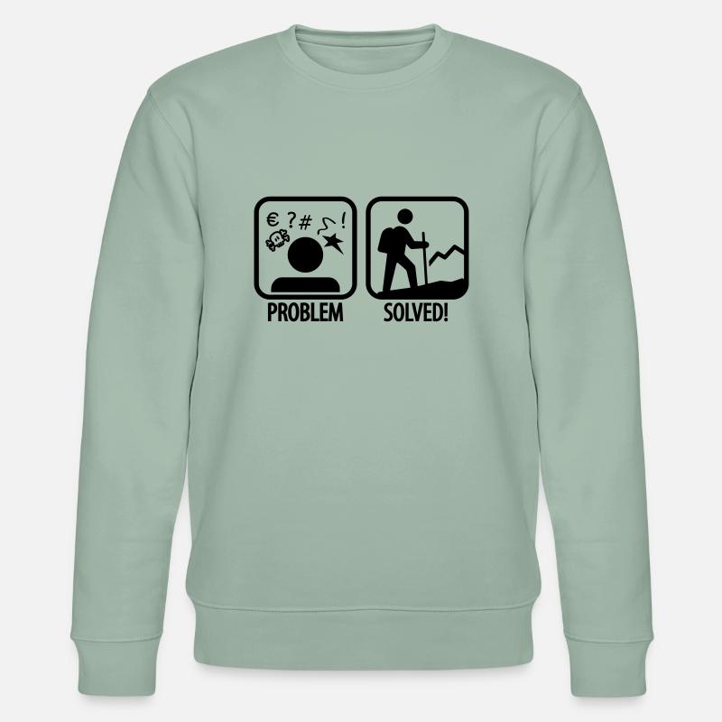 hiking: problem solved - Stanley/Stella Unisex Bio-Sweatshirt CHANGER  - Helles Graugrün